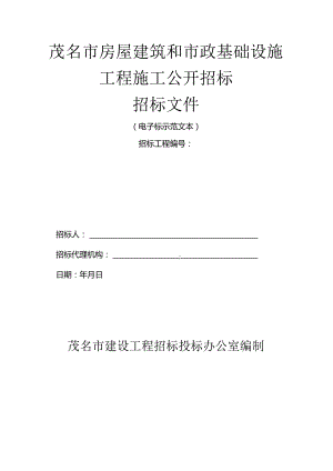 房屋建筑和市政基础设施电子招标示范范本（施工）.docx