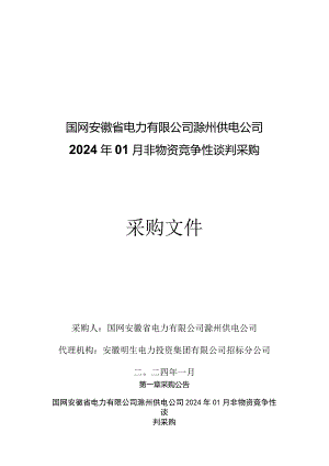 国网安徽省电力有限公司滁州供电公司2024年01月非物资竞争性谈判采购文件招标采购编号：12DM01.docx