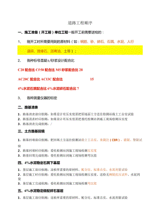 市政道路工程资料顺序.docx