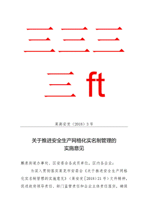 关于推进安全生产网格化实名制管理的实施意见.docx