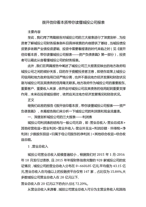 拨开信仰看本质带你读懂城投公司报表.docx