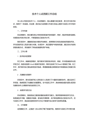 技术个人试用期工作总结.docx
