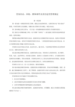 劳务信访、纠纷、群体事件及责任追究管理规定.docx