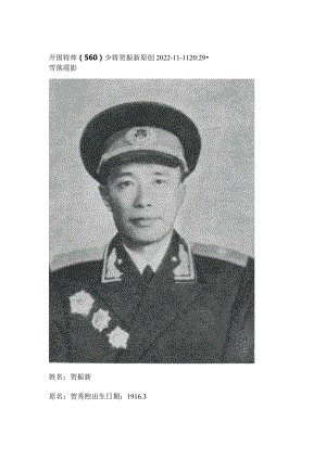 开国将帅（560）少将贺振新.docx