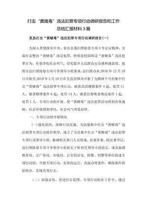 打击“黄赌毒”违法犯罪专项行动调研报告和工作总结汇报材料3篇.docx