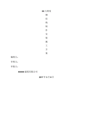 大跨度钢结构施工设计方案.docx