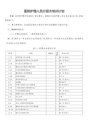 护理人员分层次培训计划.docx