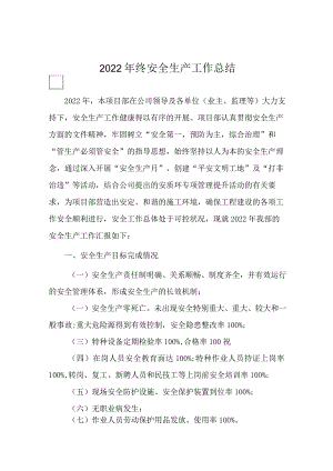 2022年度安全生产工作总结.docx