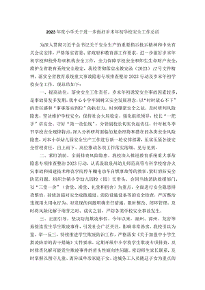 2023年度小学关于进一步做好岁末年初学校安全工作总结.docx