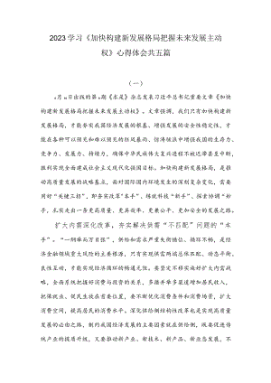 2023学习《加快构建新发展格局把握未来发展主动权》心得体会.docx