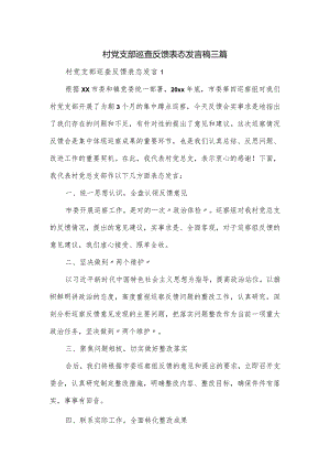 村党支部巡查反馈表态发言稿三篇.docx