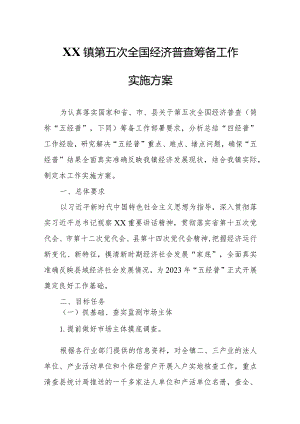 XX镇第五次全国经济普查筹备工作实施方案.docx