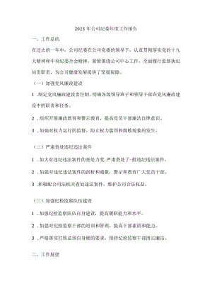 2023年公司纪委年度工作报告.docx