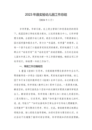 2023年县实验幼儿园工作总结.docx