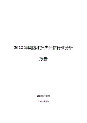 2022年风险和损失评估行业分析报告.docx