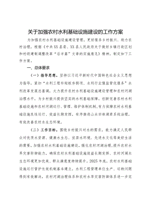 关于加强农村水利基础设施建设的工作方案.docx