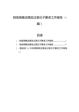 财政局推动落实过紧日子要求工作报告（3篇）.docx