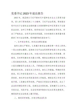 党委书记2023年述法报告.docx