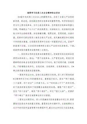 城管学习纪委三次全会精神体会发言.docx