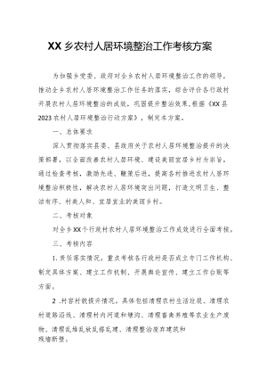XX乡农村人居环境整治工作考核方案.docx