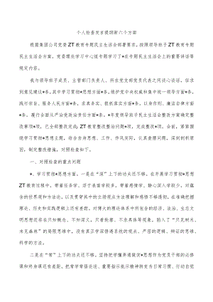 个人检查发言提纲新六个方面.docx