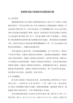 某县骑马溪小流域综合治理实施方案.docx