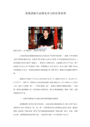某集团提升品牌竞争力的有效管理.docx