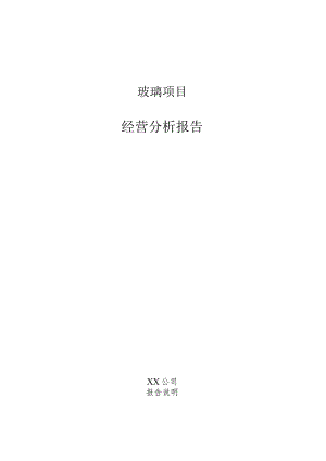 玻璃项目经营分析报告.docx