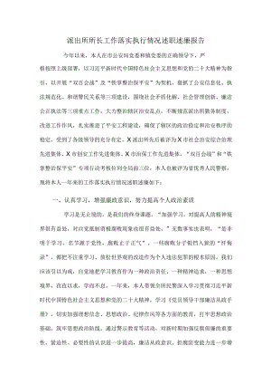 派出所所长工作落实执行情况述职述廉报告.docx