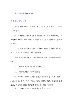 有关安全责任承诺书模板汇编七篇.docx