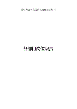 某电力公司高层岗位责任培训资料.docx