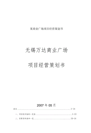 某商业广场项目经营策划书.docx