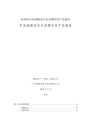某项目开发战略定位及首期开发产品报告.docx