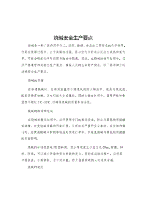 烧碱安全生产要点.docx