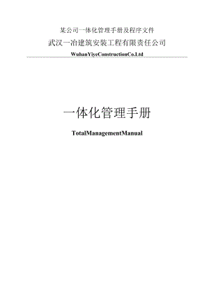 某公司一体化管理手册及程序文件.docx