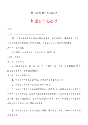 某公司加盟合作协议书.docx