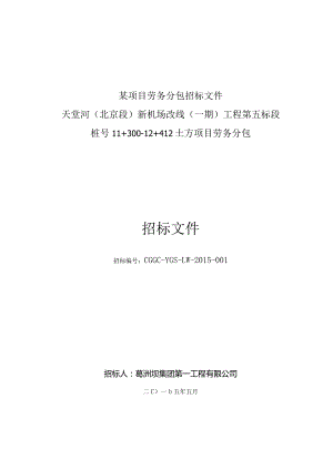 某项目劳务分包招标文件.docx