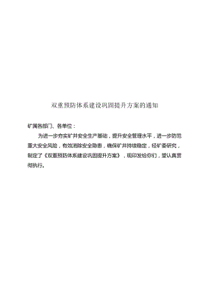 煤矿双重预防体系建设巩固提升方案.docx