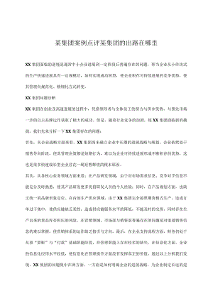 某集团案例点评某集团的出路在哪里.docx