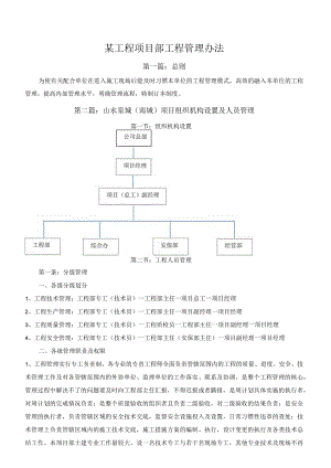 某工程项目部工程管理办法.docx