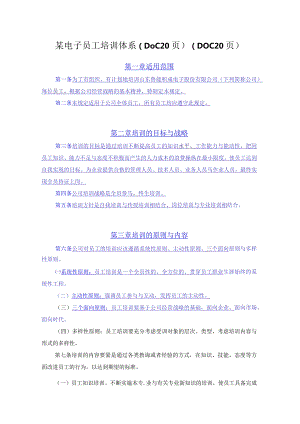 某电子员工培训体系（DOC20页）（DOC20页）.docx