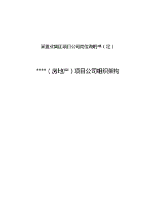 某置业集团项目公司岗位说明书(定).docx