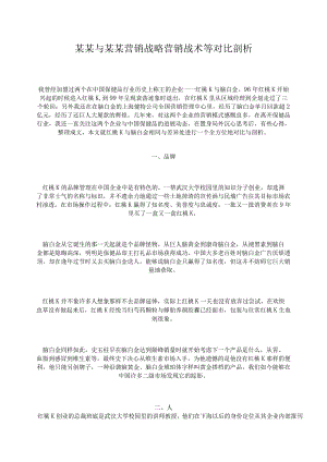某某与某某营销战略营销战术等对比剖析.docx