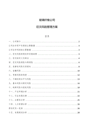 玻璃纤维公司巨灾风险管理方案【参考】.docx