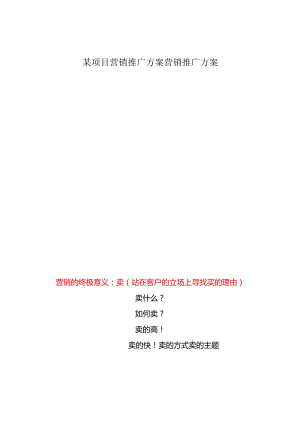 某项目营销推广方案营销推广方案.docx