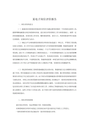 某电子岗位评价报告.docx