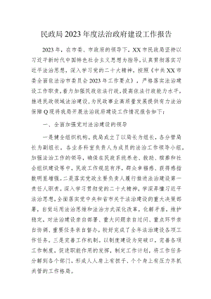 民政局2023年度法治政府建设工作报告.docx