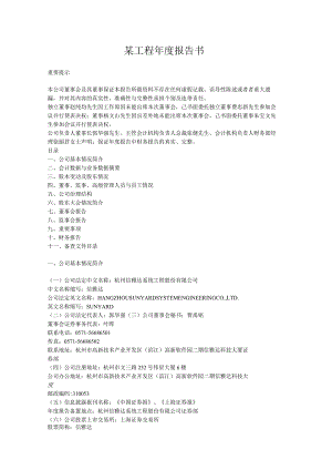 某工程年度报告书.docx