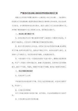 严重违纪违法案以案促改贯彻落实情况汇报.docx
