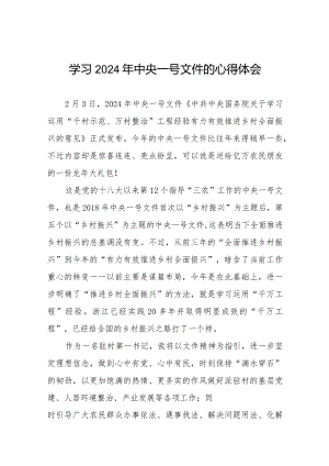 村书记关于学习2024年中央一号文件的心得体会22篇.docx